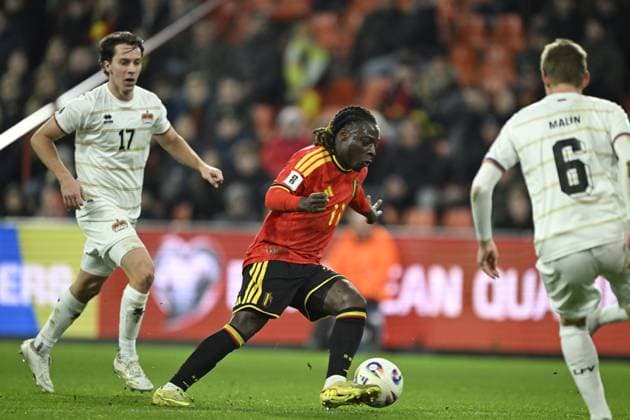 Belgium v Liechtenstein - FIFA World Cup, WM, Weltmeisterschaft, Fussball 2026 UEFA Qualifiers LIEGE, BELGIUM - NOVEMBER 18 : Doku Jeremy forward of Belgium scoring a goal (3-0) during the FIFA World Cup 2026 UEFA European Qualifiers group J qualifying round matchday 10 between Belgium and Liechtenstein on November 18, 2025 in Liege, Belgium, 18 11 2025 Liege Belgium  Copyright: xNicoxVereeckenx