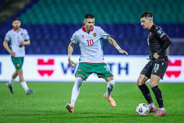 Football - World Cup Qualifiers - Group Stage - Group E - Bulgaria - Georgia - 18.11.2025 Radoslav Kirilov of Bulgaria in action during World Cup Qualifiers, Group Stage, Group E between Bulgaria and Georgia Bulgaria Copyright: xYulianxTodorovx