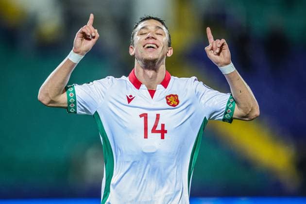 Football - World Cup Qualifiers - Group Stage - Group E - Bulgaria - Georgia - 18.11.2025 Filip Krastev of Bulgaria celebrates scoring his team s second goal to make the score 2:0 during World Cup Qualifiers, Group Stage, Group E between Bulgaria and Georgia Bulgaria Copyright: xYulianxTodorovx