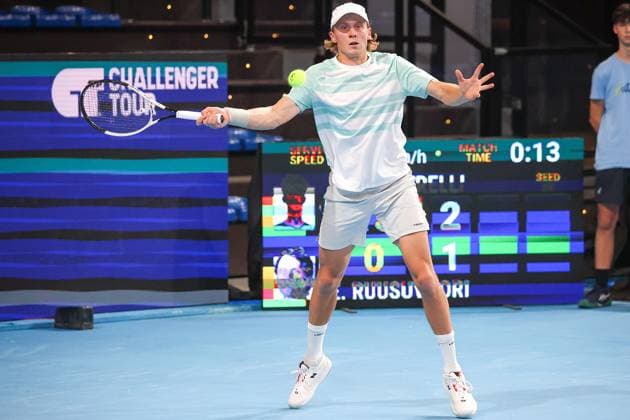Emil RUUSUVUORI (FIN) during ATP, Tennis Herren Challenger Bergamo, International Tennis match in Bergamo, Italy, November 18 2025  Copyright: xRobertaxCorradin IPAxSportx xipa-agency.netx xx IPA_68100097 IPA_Agency_IPA68100097