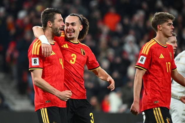 Belgium v Liechtenstein - FIFA World Cup, WM, Weltmeisterschaft, Fussball 2026 UEFA Qualifiers LIEGE, BELGIUM - NOVEMBER 18 : Mechele Brandon defender of Belgium celebrates scoring a goal during the FIFA World Cup 2026 UEFA European Qualifiers group J qualifying round matchday 10 between Belgium and Liechtenstein on November 18, 2025 in Liege, Belgium, 18 11 2025 Liege Belgium  Copyright: xVincentxKalutx