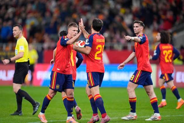 November 18, 2025, Sevilla, Sevilla, Spain: Mikel Oyarzabal of Spain celebrates a goal during the FIFA World Cup, WM, Weltmeisterschaft, Fussball 2026 qualifier football match, Group E, played between Spain and Turkey at Estadio de La Cartuja on November 18, 2025 in Sevilla, Spain. Sevilla Spain - ZUMAa181 20251118_zaa_a181_166 Copyright: xJoaquinxCorcherox