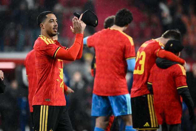 Belgium v Liechtenstein - FIFA World Cup, WM, Weltmeisterschaft, Fussball 2026 UEFA Qualifiers LIEGE, BELGIUM - NOVEMBER 18 : Belgian players celebrate the qualification after the FIFA World Cup 2026 UEFA European Qualifiers group J qualifying round matchday 10 between Belgium and Liechtenstein on November 18, 2025 in Liege, Belgium, 18 11 2025 Liege Belgium  Copyright: xPeterxDexVoechtx