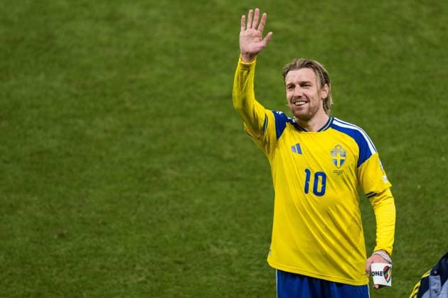 251118 Emil Forsberg of Sweden after the FIFA World Cup Qualifier football match between Sweden and Slovenia on November 18, 2025 in Stockholm Photo Carl Sandin BILDBYRAN code CS JM0752 bbeng fotboll football soccer fotball vm kval fifa world cup qualifier sverige sweden sverige a slovenien slovenia  Copyright: CARLxSANDIN BB251118CS030