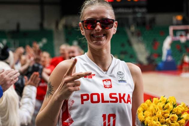 Basketball, Frauen EM Quali, Polen - Zypern Sosnowiec 18.11.2025. Koszykowka FIBA EuroBasket 2027 kobiet - kwalifikacje sezon 2025 2026 kolejka 3 mecz: Polska - Cypr --- FIBA Women s EuroBasket 2027 Qualifiers round 3 match: Poland - Cyprus nz Helena Danielewicz, Fot. Michal Gaciarz Arena Akcji NEWSPIX.PL --- newspix.pl POLAND OUT! 