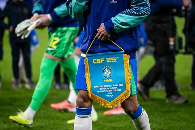 FOOTBALL: International Friendly, Länderspiel, Nationalmannschaft match between Brazil and Tunez at Stade Pierre-Mauroy on November 18, 2025 in Lille, France. Brazil team Photo  Copyright: xElyxandroxCEGARRAx