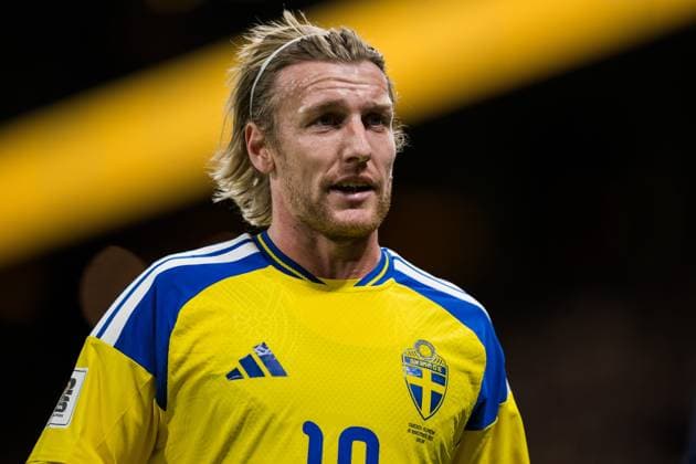 251118 Emil Forsberg of Sweden during the FIFA World Cup Qualifier football match between Sweden and Slovenia on November 18, 2025 in Stockholm Photo Jesper Zerman BILDBYRAN kod JZ JM0752 bbeng fotboll football soccer fotball vm kval fifa world cup qualifier sverige sweden sverige a slovenien slovenia  Copyright: JESPERxZERMAN BB251118JZ095