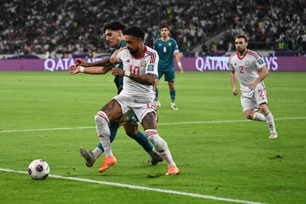 Fußball, WM Quali, Irak - VAE Iraq v UAE - AFC Asian Qualifiers 2026 BASRA, IRAQ - NOVEMBER 18: Caio Canedo (10) of UAE in action during the 2026 FIFA World Cup, WM, Weltmeisterschaft, Fussball Asian qualifiers fifth round second leg match between Iraq and United Arab Emirates at Basra International Stadium in Basra, Iraq, on November 18, 2025. Haidar Mohammed Ali Anadolu Basra Iraq. Editorial use only. Please get in touch for any other usage.  Copyright: x2025xAnadoluxHaidarxMohammedxAlix