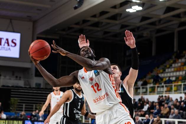 ITA, BKT EuroCup, 2025 2026 season, Dolomiti Energia Trento Niners Chemnitz 18 11 2025, BTS Arena, Trento, ITA, BKT EuroCup, 2025 2026 season, Dolomiti Energia Trento Niners Chemnitz Amadou Sow Niners Chemnitz, 12 Photo Alexander Trienitz Trento BTS Arena Autonomous Province of Trento Italy