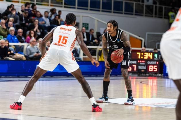 ITA, BKT EuroCup, season 2025 2026, Dolomiti Energia Trento Niners Chemnitz 18 11 2025, BTS Arena, Trento, ITA, BKT EuroCup, season 2025 2026, Dolomiti Energia Trento Niners Chemnitz Khalif Battle Tolomiti Energia Trento 99 Photo Alexander Trienitz Trento BTS Arena Autonomous Province of Trento Italy