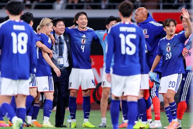 Hajime Moriyasu& Japan team group, Mannschaftsbild, Totale (JPN), NOVEMBER 18, 2025 - Football Soccer : KIRIN Challenge Cup 2025 match between Japan and Bolivia at the National Stadium in Tokyo, Japan. Noxthirdxpartyxsales  aflo_310804161