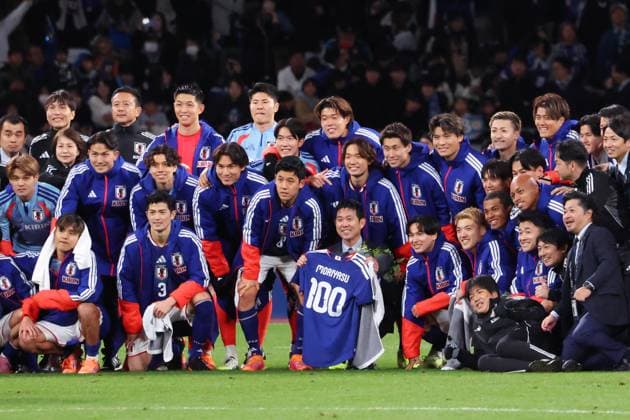 Japan team group, Mannschaftsbild, Totale NOVEMBER 18, 2025 - Football Soccer : KIRIN Challenge Cup 2025 match between Japan - Bolivia at Japan National Stadium, Tokyo, Japan. Noxthirdxpartyxsales  aflo_310819088