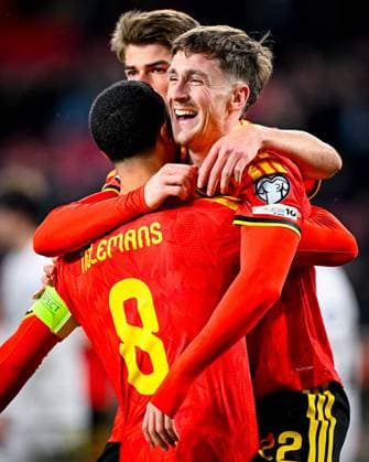 Belgium v Liechtenstein - FIFA World Cup, WM, Weltmeisterschaft, Fussball 2026 UEFA Qualifiers LIEGE, BELGIUM - NOVEMBER 18 : Saelemaekers Alexis midfielder of Belgium celebrates after scoring the 5-0 goal during the FIFA World Cup 2026 UEFA European Qualifiers group J qualifying round matchday 10 between Belgium and Liechtenstein on November 18, 2025 in Liege, Belgium, 18 11 2025  Copyright: xTomasxSiskx