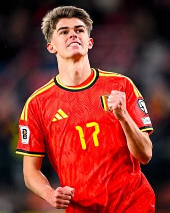 Belgium v Liechtenstein - FIFA World Cup, WM, Weltmeisterschaft, Fussball 2026 UEFA Qualifiers LIEGE, BELGIUM - NOVEMBER 18 : De Ketelaere Charles midfielder of Belgium celebrates after scoring the 6-0 goal during the FIFA World Cup 2026 UEFA European Qualifiers group J qualifying round matchday 10 between Belgium and Liechtenstein on November 18, 2025 in Liege, Belgium, 18 11 2025  Copyright: xTomasxSiskx