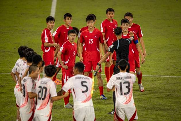 World Cup Soccer FIFA U17, U 17 World Cup Qatar 2025, North Korea vs Japan Round of 16 Players from North Korea Copyright: xRedhaxHosnixSegganix