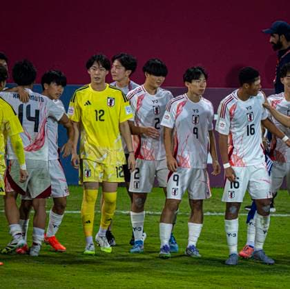 World Cup Soccer FIFA U17, U 17 World Cup Qatar 2025, North Korea vs Japan round of 16 Joy, emotions, jubilation after the penalty shoot-out victory for Japan Copyright: xRedhaxHosnixSegganix