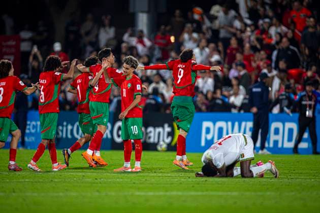 World Cup Football FIFA U17, U 17 World Cup Qatar 2025, Morocco vs Mali round of 16 Joy, emotions, jubilation after the victory for the team from Morocco Copyright: xRedhaxHosnixSegganix