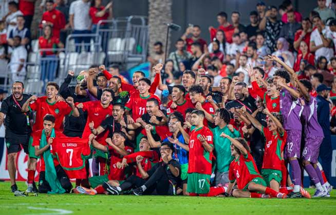 World Cup Football FIFA U17, U 17 World Cup Qatar 2025, Morocco vs Mali round of 16 Joy, emotions, jubilation after the victory for the team from Morocco Copyright: xRedhaxHosnixSegganix