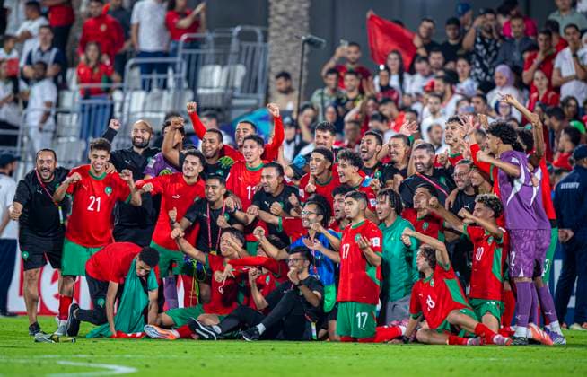 World Cup Football FIFA U17, U 17 World Cup Qatar 2025, Morocco vs Mali round of 16 Joy, emotions, jubilation after the victory for the team from Morocco Copyright: xRedhaxHosnixSegganix