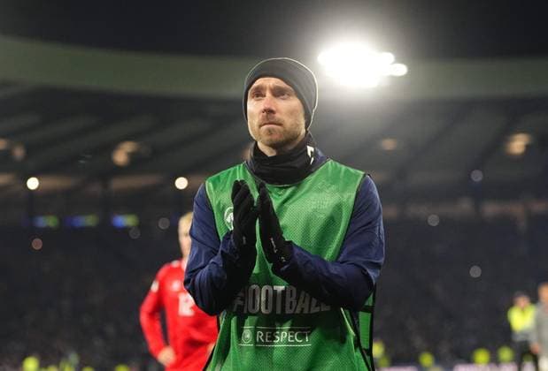 World Cup Qualification: Scotland V Denmark November 18 2025: Christian Eriksen of Denmark looks on during a World Cup Qualification game, Scotland v Denmark , Hamden , Glasgow, Scotland. Kim Price CSM (Credit Image: Â Kim Price Cal Media) Glasgow Scotland EDITORIAL USE ONLY Copyright: xx ZUMA-20251118_zma_c04_065.jpg KimxPricex csmphotothree444966