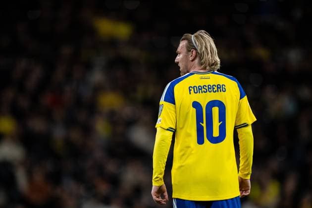 251118 Emil Forsberg of Sweden during the FIFA World Cup Qualifier football match between Sweden and Slovenia on November 18, 2025 in Stockholm Photo Joel Marklund BILDBYRAN kod JM JM0752 bbeng fotboll football soccer fotball vm kval fifa world cup qualifier sverige sweden sverige a slovenien slovenia  Copyright: JOELxMARKLUND BB251118JM140