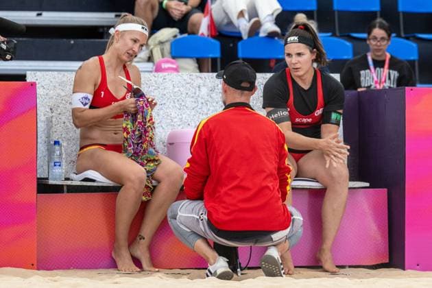 RECORD DATE NOT STATED ADELAIDE, AUSTRALIA - NOVEMBER 19: Sandra Ittlinger (Player 1 - GER), Anna-Lena Grüne (Player 2 - GER) during the Beach volleyball, Beachvolleyball World Championships at Adelaide on November 19, 2025 in Adelaide, Australia. Australia Copyright: xBEAUTIFULxSPORTS PeterxWeberx