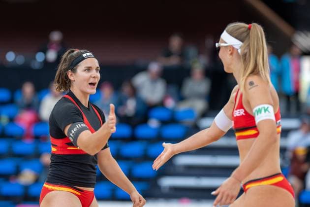 RECORD DATE NOT STATED ADELAIDE, AUSTRALIA - NOVEMBER 19: Anna-Lena Grüne (Player 2 - GER), Sandra Ittlinger (Player 1 - GER) during the Beach volleyball, Beachvolleyball World Championships at Adelaide on November 19, 2025 in Adelaide, Australia. Australia Copyright: xBEAUTIFULxSPORTS PeterxWeberx