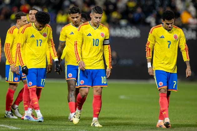 Colombian players leave the field during a friendly match between the Colombian and Australian national teams at Citi Field in New York City, 18 November 2025. International Friendly, Länderspiel, Nationalmannschaft Colombia vs. Australia !ACHTUNG: NUR REDAKTIONELLE NUTZUNG!  Copyright: xAngelxColmenaresx AMDEP9303 20251119-55018577760_1