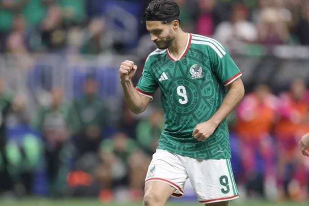 Raúl Jiménez of Mexico players celebrates a goal during a friendly match between Mexico and Paraguay at the Alamodome in San Antonio, California, 18 November 2025. International Friendly, Länderspiel, Nationalmannschaft Mexico - Paraguay !ACHTUNG: NUR REDAKTIONELLE NUTZUNG!  Copyright: xCarlosxRamírezx AME374 20251119-55018578085_1