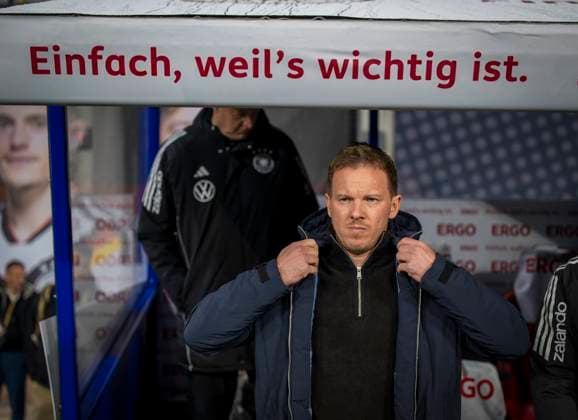 17.11.2025, Fussball WM-Qualifikation Europa 2025 26, 10.Spieltag, Deutschland - Slowakei, in der Red-Bull-Arena Leipzig (Deutschland). Trainer Julian Nagelsmann (Deutschland) vor dem Spiel. *** 17 11 2025, Football World Cup Qualification Europe 2025 26, Matchday 10, Germany Slovakia, at the Red Bull Arena Leipzig Germany Coach Julian Nagelsmann Germany before the match