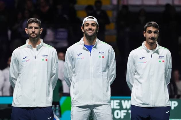 Matteo Berrettini smiles during the Davis Cup Finals 2025 Quarterfinals match between Matteo Berrettini (Italy) and Jurij Rodionov (Austria) at Bologna Fiere, Bologna, Italy - November 19, 2025. - Tennis.  Copyright: xMassimoxPaolone LaPressex