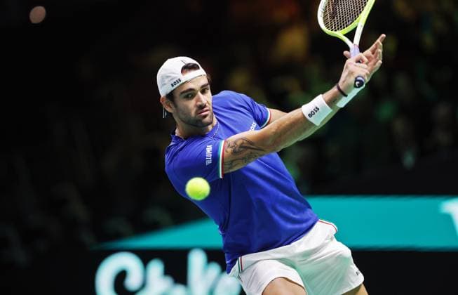 TENNIS - Davis Cup Final 8 BOLOGNA,ITALY,19.NOV.25 - TENNIS - ITF Davis Cup, Final 8, Italy vs Austria. Image shows Matteo Berrettini (ITA).  GEPAxpictures xMatthiasxHauer