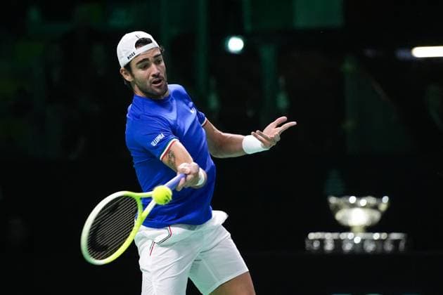 Matteo Berrettini in action during the Davis Cup Finals 2025 Quarterfinals match between Matteo Berrettini (Italy) and Jurij Rodionov (Austria) at Bologna Fiere, Bologna, Italy - November 19, 2025. - Tennis.  Copyright: xMassimoxPaolone LaPressex
