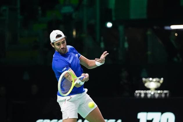 Matteo Berrettini in action during the Davis Cup Finals 2025 Quarterfinals match between Matteo Berrettini (Italy) and Jurij Rodionov (Austria) at Bologna Fiere, Bologna, Italy - November 19, 2025. - Tennis.  Copyright: xMassimoxPaolone LaPressex