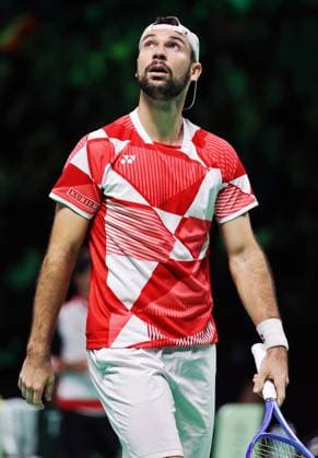 TENNIS - Davis Cup Final 8 BOLOGNA,ITALY,19.NOV.25 - TENNIS - ITF Davis Cup, Final 8, Italy vs Austria. Image shows the disappointment of Jurij Rodionov (AUT).  GEPAxpictures xMatthiasxHauer
