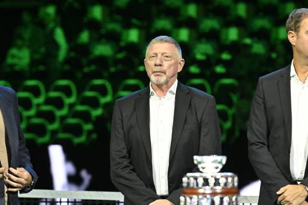 Davis Cup Finale 2025 Bologne - Davis Cup Finale 2025 Bologne - 19 11 2025 - Ceremonie Hommage Nicolas Pilic - Croatie en presence Madame Pilic, sa fille, president de la Federartion Internationale de tennis, Novak Djokovic, Boris Becker, Lubjicic, Andrea Gaudenzi, Gilles Moretton, et de nombreux Champions Bologne  Copyright: xChryslenexCaillaud Pznewsx