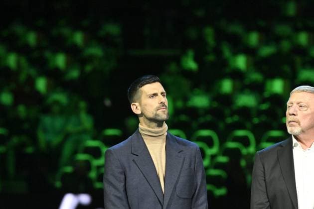 Davis Cup Finale 2025 Bologne - Davis Cup Finale 2025 Bologne - 19 11 2025 - Ceremonie Hommage Nicolas Pilic - Croatie en presence Madame Pilic, sa fille, president de la Federartion Internationale de tennis, Novak Djokovic, Boris Becker, Lubjicic, Andrea Gaudenzi, Gilles Moretton, et de nombreux Champions Bologne  Copyright: xChryslenexCaillaud Pznewsx