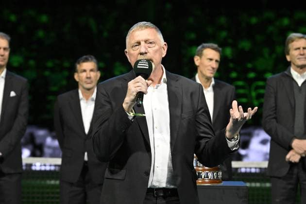 Davis Cup Finale 2025 Bologne - Davis Cup Finale 2025 Bologne - 19 11 2025 - Ceremonie Hommage Nicolas Pilic - Croatie en presence Madame Pilic, sa fille, president de la Federartion Internationale de tennis, Novak Djokovic, Boris Becker, Lubjicic, Andrea Gaudenzi, Gilles Moretton, et de nombreux Champions Bologne  Copyright: xChryslenexCaillaud Pznewsx