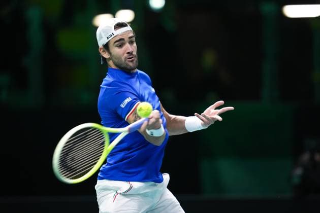 Matteo Berrettini in action during the Davis Cup Finals 2025 Quarterfinals match between Matteo Berrettini (Italy) and Jurij Rodionov (Austria) at Bologna Fiere, Bologna, Italy - November 19, 2025. - Tennis.  Copyright: xMassimoxPaolone LaPressex