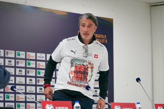 Soccer World Cup Qualification 2025 26, 10 Matchday Kosovo vs Switzerland Fadil Vokrri Stadium Pristina Murat Yakin Coach, Switzerland Pristina Kosovo Copyright: xJOERANxSTEINSIEKx