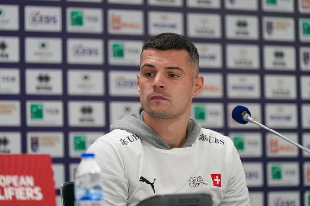 Soccer World Cup Qualification 2025 26, 10 Matchday Kosovo vs Switzerland Fadil Vokrri Stadium Pristina Granit Xhaka Switzerland, 10 Pristina Kosovo Copyright: xJOERANxSTEINSIEKx