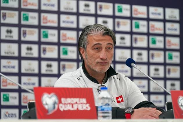 Soccer World Cup Qualification 2025 26, 10 Matchday Kosovo vs Switzerland Fadil Vokrri Stadium Pristina Murat Yakin Coach, Switzerland Pristina Kosovo Copyright: xJOERANxSTEINSIEKx