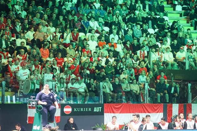 Austria fans and supporters during Davis Cup - Final Eight, International Tennis match in Bologna, Italy, November 19 2025  Copyright: xRobertaxCorradin IPAxSportx xipa-agency.netx xx IPA_68135235 IPA_Agency_IPA68135235