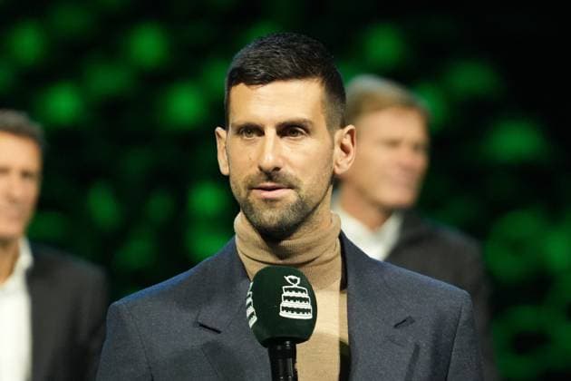 November 19, 2025, Bologna, Bretagne, Italy: Ceremonie Hommage on Nikola Pilic Novak Djokovic during the Davis Cup 2025, Final 8, Tennis event on 19 November 2025 in Bologna, Italy - Photo Bologna Italy - ZUMAl193 20251119_zsp_l193_024 Copyright: xLaurentxLairysx