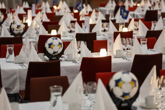 251119 Dinner table set for the Allsvenskan Grand Prix on November 19, 2025 in Stockholm  Copyright: CAISAxRASMUSSEN BB251119BB359