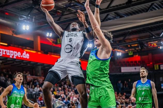 Basketball FIBA Europe Cup, Season 2025 2026, Men, Main round, Group stage, 6 Matchday, 19 11 2025, RASTA Vechta Dinamo BDS Sassari TJ Bamba 5 RASTA Vechta at the Korbleger Vechta RASTA Dome Niedersachsen Germany