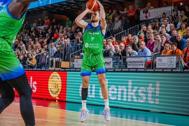 Basketball FIBA Europe Cup, Season 2025 2026, Men, Main Round, Group Stage, 6 Matchday, 19 11 2025, RASTA Vechta Dinamo BDS Sassari Laurynas Beliauskas 9 Dinamo BDS Sassari at Jumpshot Vechta RASTA Dome Niedersachsen Germany