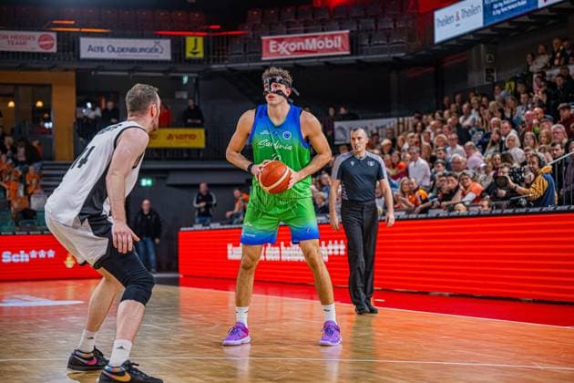 Basketball FIBA Europe Cup, Season 2025 2026, Men, Main round, Group stage, 6 Matchday, 19 11 2025, RASTA Vechta Dinamo BDS Sassari Luca Vincini 22 Dinamo BDS Sassari in action Vechta RASTA Dome Lower Saxony Germany