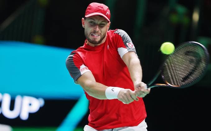 TENNIS - Davis Cup Final 8 BOLOGNA,ITALY,19.NOV.25 - TENNIS - ITF Davis Cup, Final 8, Italy vs Austria. Image shows Filip Misolic (AUT).  GEPAxpictures xMatthiasxHauer
