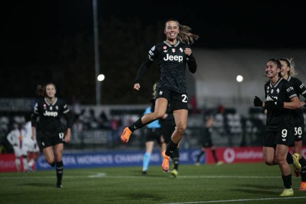 CALCIO - Champions League Women - Juventus FC vs OL Lyonnes Tatiana Ferreira Pinto of Juventus Women celebrating after a goal during the UEFA Women s Champions League 2025-26 football match between Juventus Women and OL Lyonnes on 19 November 2025 at â?? Pozzo-La Marmora Stadium, Biella,Italy. Photo Nderim KACELI Turin Italy  Copyright: xIPAxSport ABACAx